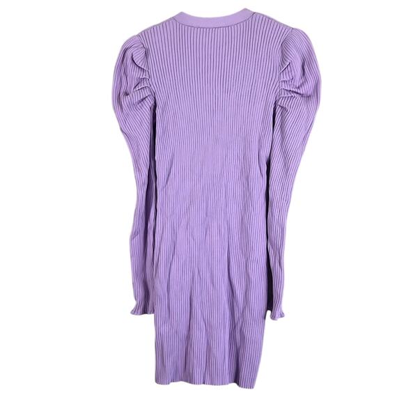 NWT Endless Rose Dress Womens M Purple Puff Sleeve V-Neck Knit Mini Old Money - Picture 5 of 7